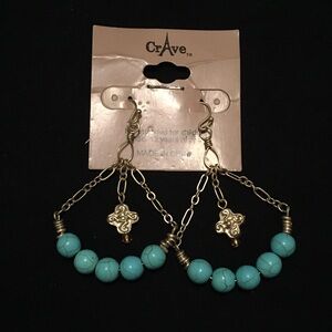 CRAVE Faux Turquoise Dangle Earrings